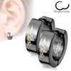 Unisex Stainless Steel Folding Hoop Earrings Dragon Hoop Earrings Black,