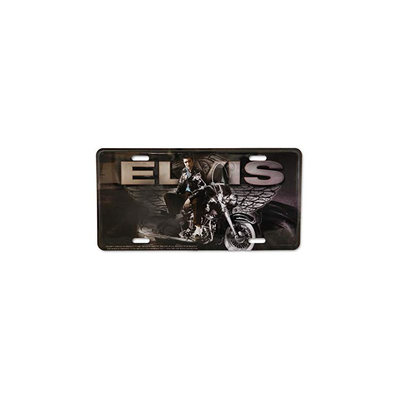 Midsouth Products Elvis License Plate - Elvis with Motorcycle