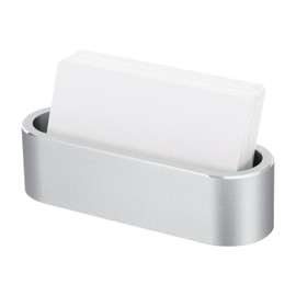 PATIKIL Business Card Holder for Desk, Metal Name Card Display Organizer Aluminum Alloy Desktop Card Stands for Office Desk Organization, Silver