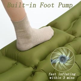 Double Self Inflating Sleeping Camping Mattress Pad for 2 People with Built-in Foot Pump for Tent,Backpacking Hiking, Traveling, Portable Camping Mat…