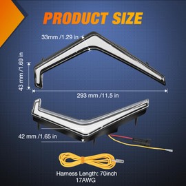 Nilight - Luces de colmillo LED con diseño de colmillo de calle con luces delanteras legales compatibles con Polaris RZR XP 1000 Turbo Accessories 2019 2020 2021 2022 2023, 2 años de garantía