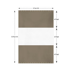 Covers & all Outdoor Clear Panel Curtain, 12 oz Vinyl Outdor Curtains for Patio, Waterproof & Weather Resistant Tarp with Brass Grommets for Pergola, Porch, Gazebos, Balcony (12’ H x 8’ W Feet, Beige)