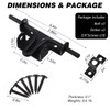 3-Pack Heavy Duty Slide Bolt Gate Latches with Padlock Hole