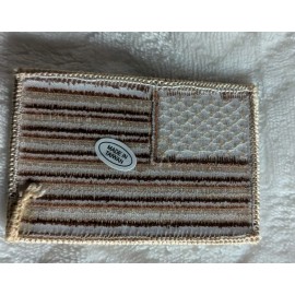 U.S. Flag embroidered patch coyote brown desert tan 2x3" subdued USA shoulder