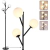 3-Globe Mid Century Black Tree Floor Lamp for Living Room,70in