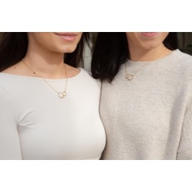 Sister Gifts, Interlocking 2 Circles Sisters Necklace for Sister Birthday Gifts 14K Gold Plated Necklaces Gifts for 2 - Jewelry Maid of Honor From the Bride