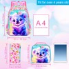 gxtvo 3PCS Koala Backpack for Girls, 16" Kids Bookbag with