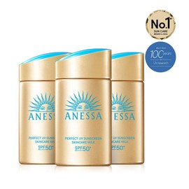 Anessa 아넷사 퍼펙트 UV 선스크린 스킨케어 밀크 NA 60ml 3개 + 데이세럼 6ml 3개 증정 Anessa Perfect UV Sunscreen Skincare Milk NA 60ml 3 Pieces + Day Serum 6ml 3 Pieces Gift Set
