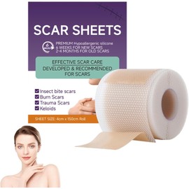 Cinta de silicona para eliminar cicatrices，elimina cicatrices antiguas y nuevas, hojas de eliminación para cesárea, cirugía, quemaduras, reducción de queloides, acné（4cm*1.5m)