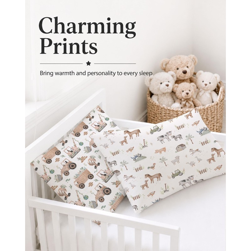 Toddler Pillowcases 2 Pack, 13 x 18 in, Envelope Closure,