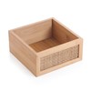Bamboo Storage Box with Rattan Mesh Panel, Decorative Container for