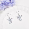 DAYLINLOVE Hummingbird Earrings White Opal 925 Sterling Silver Bird Dangle