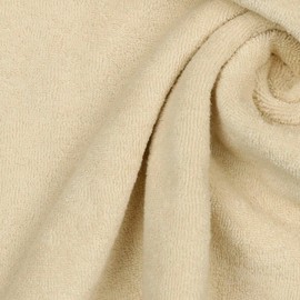 Stretch Cotton Terry Towelling Fabric Material - Sand, 1Mtr - 150cm x 100cm