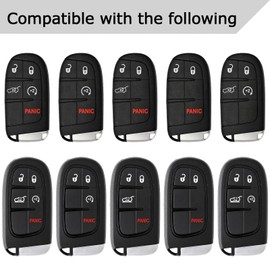 QBUC for Jeep Key Fob Cover with Keychain Soft TPU Protection Case Compatible with 2014-2023 Grand Cherokee Chrysler Renegade Compass High Altitude Latitude Limited Trailhawk Upland (Pink)