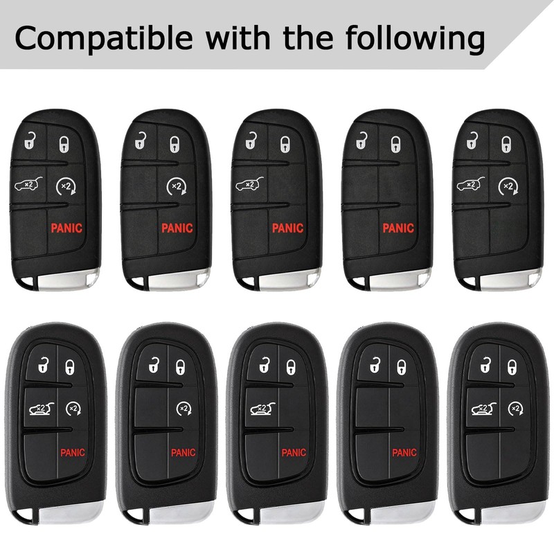 QBUC for Jeep Key Fob Cover with Keychain Soft TPU