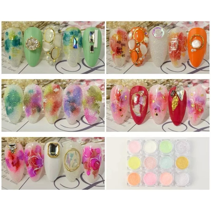 Meilinds - 12 Botellas De Uñas Con Purpurina Y Azúcar