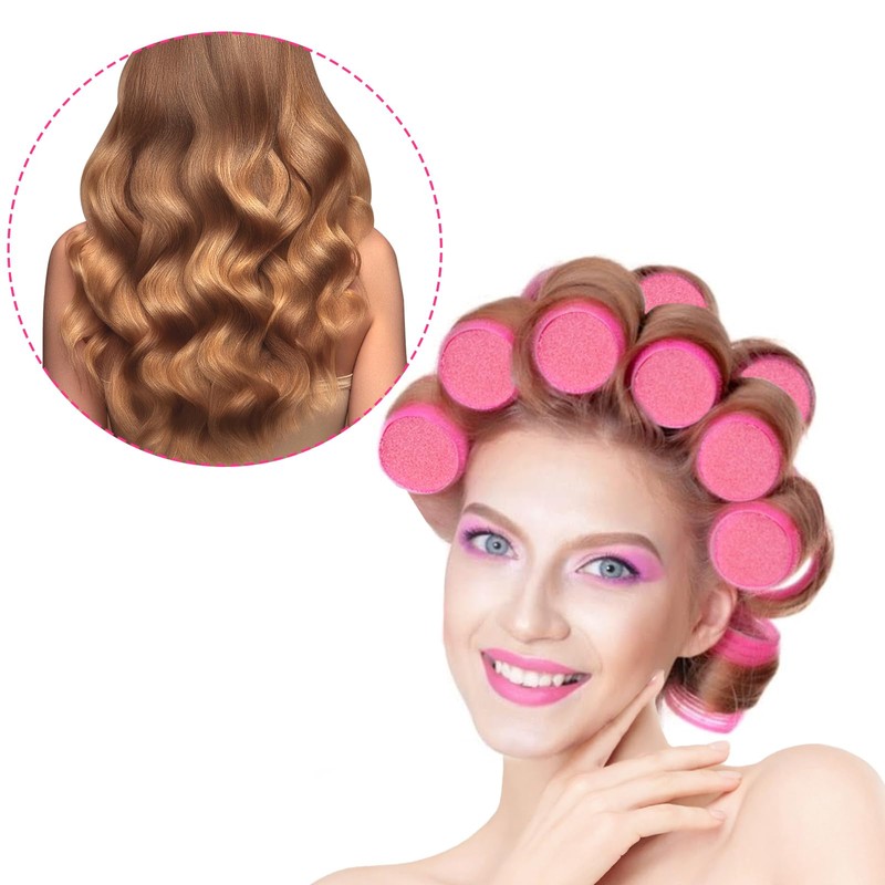 POPETPOP Sleeping Hair Rollers Mini Foam Curlers for Long Hair