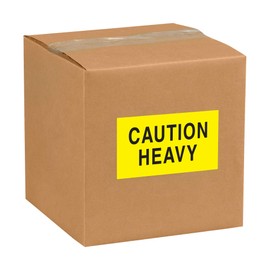 Aviditi Tape Logic 3" x 5","Caution Heavy" Fluorescent Yellow Warning Sticker, for Shipping, Handling, Packing, and Moving (1 Roll of 500 Labels)
