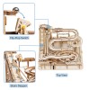 ROKR 254Pcs Marble Run 3D Wooden Puzzle With Waterwheel And