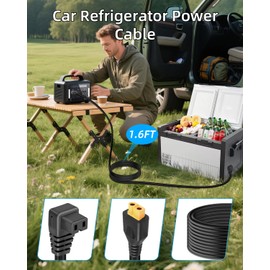 GELRHONR XT60 to 12V Car Portable Refrigerator DC Power Cable, 14AWG Heavy Duty 12 Volt XT60 DC Power Cord for Fridge Freezer, Compressor Cooler and More (0.5M/1.94FT)