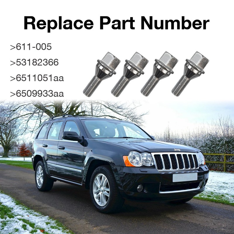 5 pcs 611-005 6511051AA Wheel Lug Bolts M12x1.25 Upgrade 19mm
