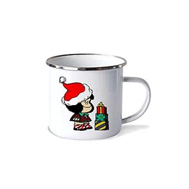 Pocillo/Taza de Peltre MAFALDA NAVIDAD REGALOS 10oz (300ml), Pewter Cup MAFALDA, No se despinta, Perfecta para la Oficina o Regalo
