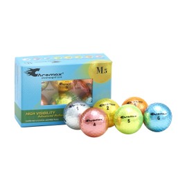 Chromax Metallic M5 Colored Mixed Golf Balls (Pack of 6), Assorted
