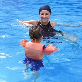 Gogokids Kinder Schwimmweste mit Schwimmärmeln, Kleinkinder Schwimmjacke mit Armbändern Jung Mädchen Schwimmhilfe Auftrieb für 2-3 Jahre/15-19 KG für Pool, Schwimmunterricht, Schwim und Wasserpark