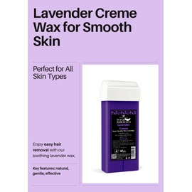 Lavender Creme Wax Cartridge for Hair Removal - 100g Roll-On Depilatory Wax by Eternal Beauty | For All Skin & Hair Types | Vegan, Easy to Use, Professional Waxing Refill for Wax Heater
