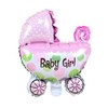 TRIXES 5PC Baby Shower Foil Balloons Decoration Pink Pram Rocking