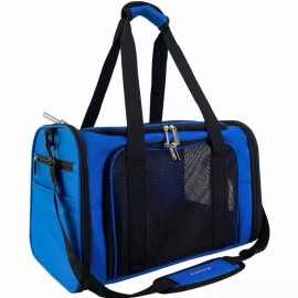 Mr. Peanut's Silver Series Airline Capable Soft Sided Pet Carrier, Deja Blue