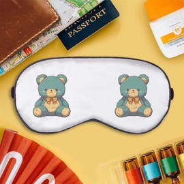 'Blue Teddy Bear Sitting' Sleep/Travel Eye Mask (EY00029977)