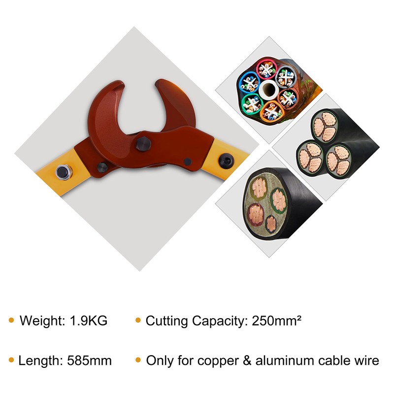 Flytuo LK-250 Heavy Duty Cable Cutters, Multifunctional Labor-saving Long Arm
