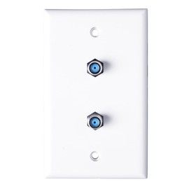 Skywalker Single-Gang Wall Plate with Dual 3.0 GHz F-81 Connector (White)