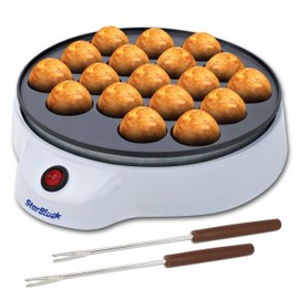 StarBlue Takoyaki Maker - Electric Machine for Japanese Octopus Balls with FREE Picks - Easy to Operate, AC 120V 50/60Hz 650W