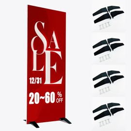 16 Pcs / 4 Sets Spider Feet Board Sign Holder Base Heavy Duty Metal Floor Mount Standing Sign Holder for Board Display Show (Base Only)