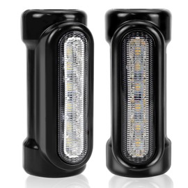 OPL5 Motorcycle Highway Bar Lights Switchback Driving Lights Led Amber Turn Signals White Driving RGB Atmosphere LED Crash Bar Lights for 1-1/4 inch Crash Bars Touring Bikes Motorcycle Lights (Black)