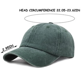 MUNSKT Unisex Washed Cotton Baseball Cap with Adjustable Buckle Size, Outdoor Golf and Tennis Retro Sports Cap with Sunshade Function Green