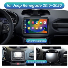 IKASEFU 9" Android 13 Wireless CarPlay Android Auto Car Radio Receiver for Jeep Renegade 2015-2020, 2+32G Touch Screen Double Din Car Stereo with GPS Navigation WiFi Bluetooth AHD Backup Camera Mic