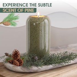 comforder Scented Candle Sand with Wicks, Pearled Candle, Wax Granules, 400g Sand Wax Candle Granules + 4 Candle Wicks (Moss Green, Pine)