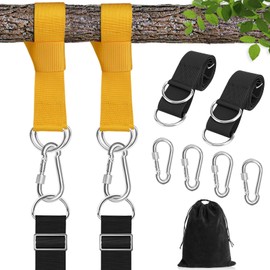 DONILIGA Adjustable Tree Swing Straps Hanging Kit (Set of 4) Hammock Straps for Trees - Great for Hammock Tree Straps and Tree Straps for Swing, Adjustable 6FT Supports 2000 lbs