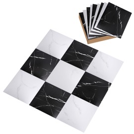 Peel and Stick Floor Vinyl Tiles, Waterproof Self-Adhesive Vinyl Flooring, Bathroom Floor Tiles for Kitchen, Living Room, Office, Easy DIY Installation, 12"x12"x0.1", 30-Pack, Durable and Stylish