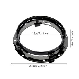 Keenso Motorcycle Headlight Bracket, 1 Piece 7 Inch Motorcycle Aluminium Alloy Round Headlight Bracket Replacement for JK 2007-2016 Motorcycle (1 Piece Black)
