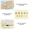 220 Pcs Wooden Beads for Crafting, Round Wood Beads 6-14mm