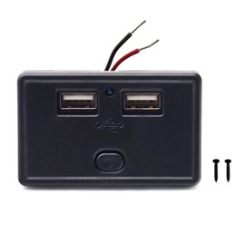 Kibon Waterproof Dual USB Car Charger 4.8A with Spring Cover，12V USB Outlet Panel with On/Off Switch, Dual Port Car Charger Socket for RV, Boat, Truck, and Automotive Use