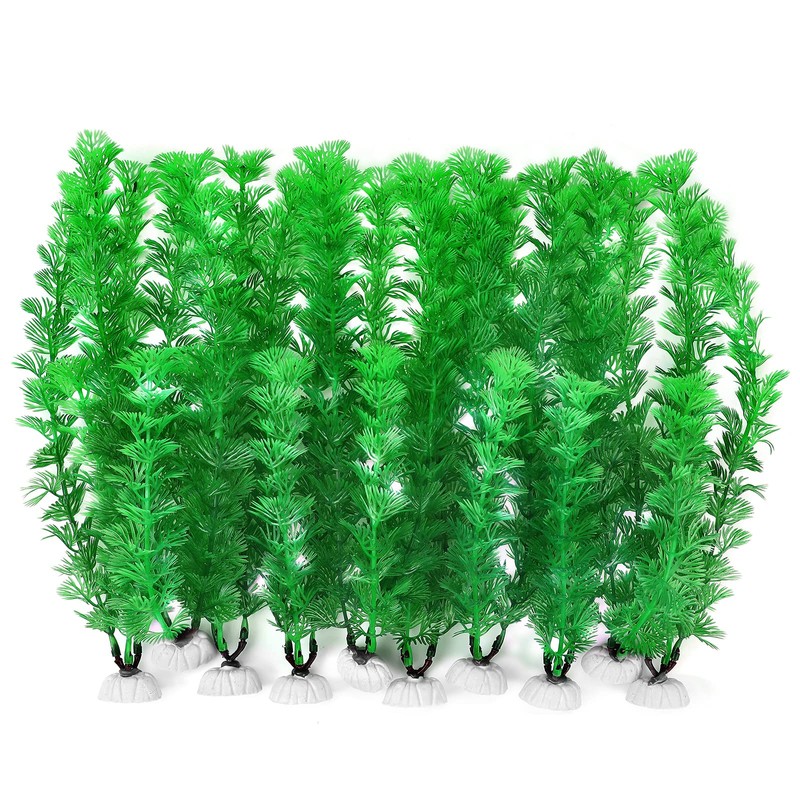 AQUANEAT Fish Tank Plants Plastic, Aquarium Decorations, 10Inch Tall Fake