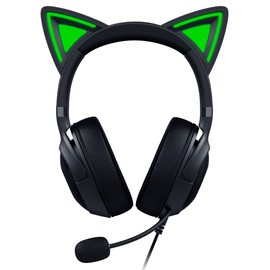Razer Kraken Kitty V2 Black Wired Gaming Headset with Unique Nekomimi Characteristics, Reactive Lighting During Delivery, Razer Chroma RGB HyperClear Cardioid Microphone, TriForce 40mm Driver, 7.1