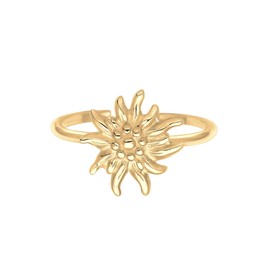 Elli Women's Real Jewellery Ring Adjustable Edelweiss Wiesn in 925 Sterling Silver, Silver, No Gemstone