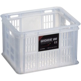 Tenma Simple Storage Box with Handles on the Sides Basket Container, Work In [Size S] [Color] [Clear] [Width 10.9 x Depth 8.9 x Height 6.1 inches (25.2 x 20.2 x 15.6 cm)]