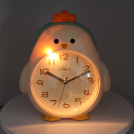 Atlanta Kinderwecker Huhn mit Kikeriki und Melodie Alarm Schleichende Sekunde Licht Obenabsteller - 2164/0 (Beige)